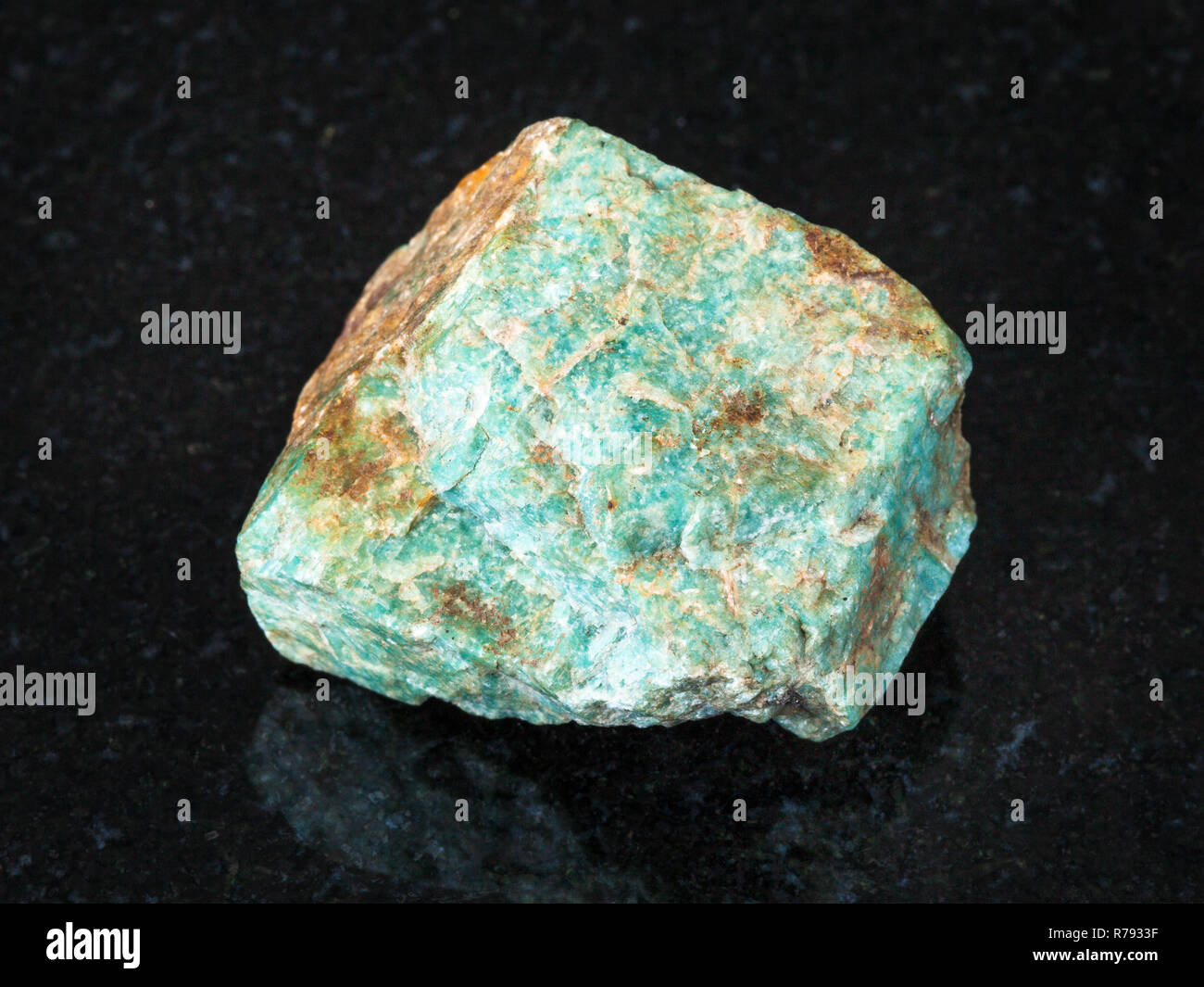 Raw Amazonite Stone On Black Stock Photo Alamy Raw Amazonite Stone On Black Stock Photo Alamy