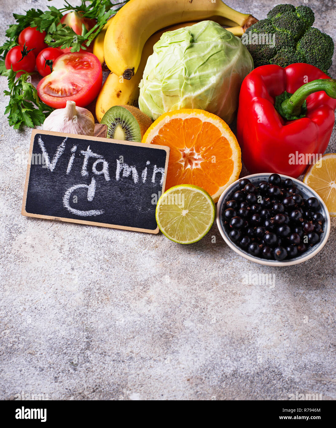 Food containing vitamin C. Healthy eating Stock Photo Alamy