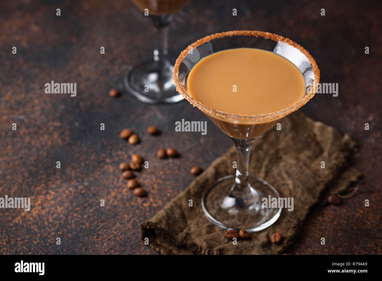 Chocolate martini cocktail or Irish cream liquor Stock Photo Alamy