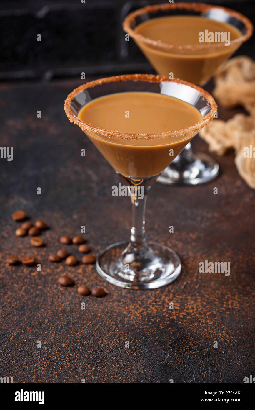 Chocolate martini cocktail or Irish cream liquor Stock Photo Alamy