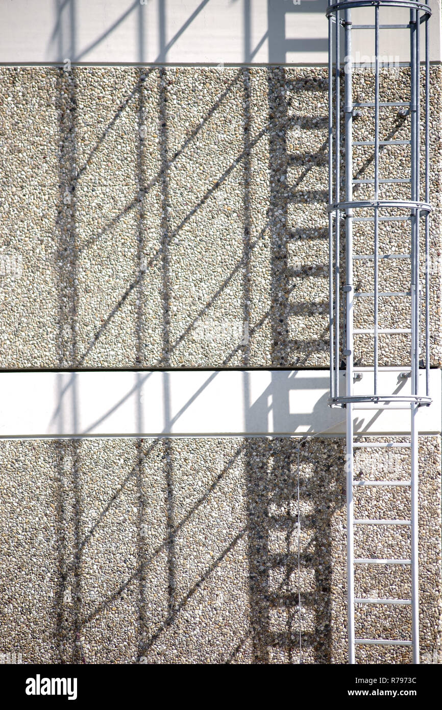 fire escape casts shadows Stock Photo