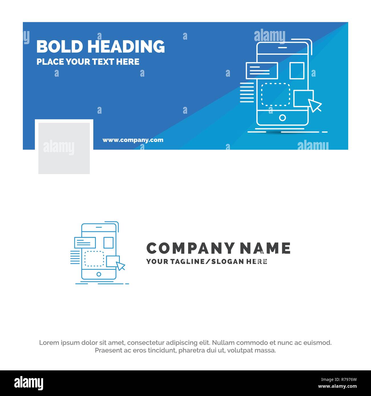 Blue Business Logo Template For Drag Mobile Design Ui Ux