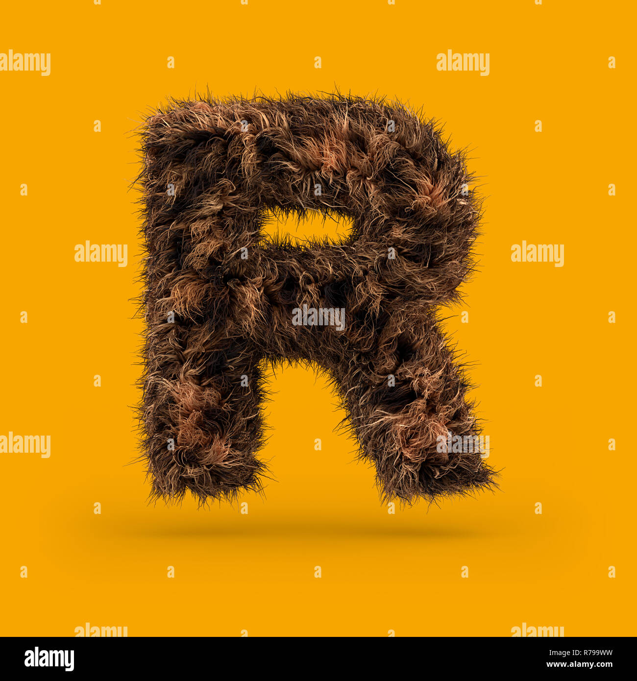 Uppercase fluffy and furry font made of fur texture for poster printing ...