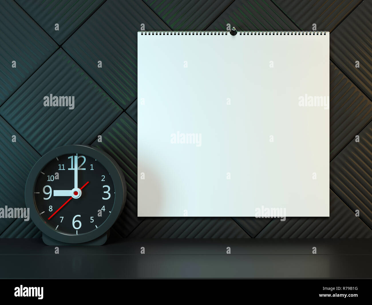 Blank wall calendar with spring. 3D rendering Stock Photo - Alamy