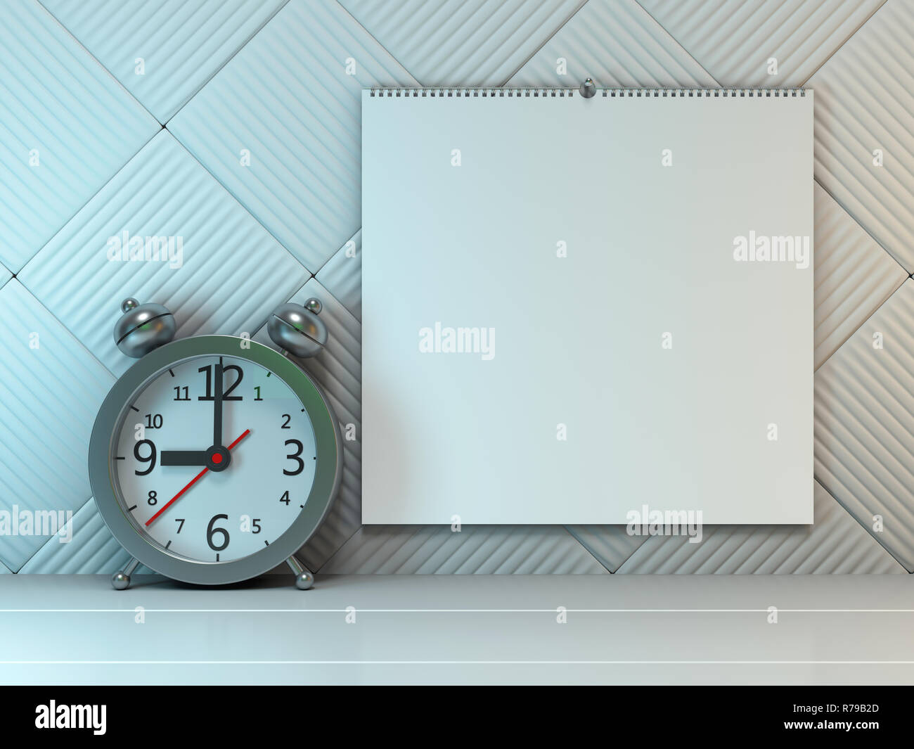 Blank wall calendar with spring. 3D rendering Stock Photo - Alamy