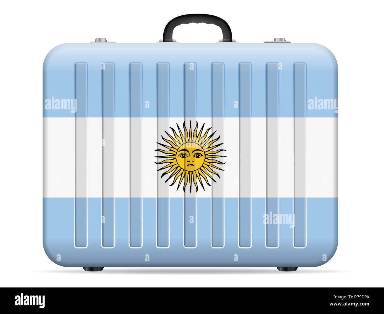 Argentina flag travel suitcase on a white background. Vector ...