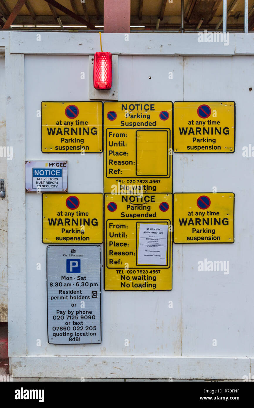 Warning sign parking suspension hi-res stock photography and images - Alamy