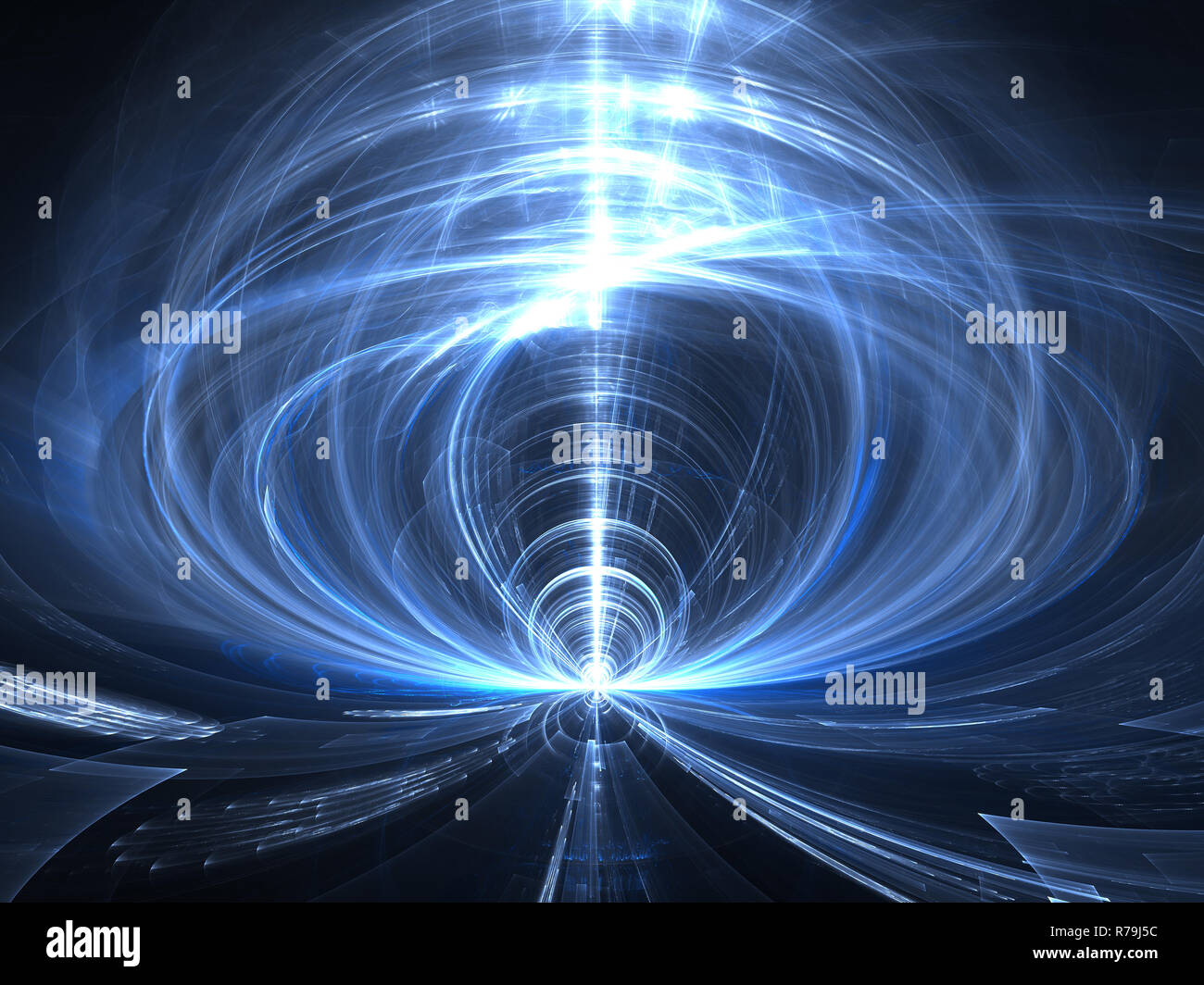 Abstract portal or funnel - digitally generated fractal backgrou Stock Photo