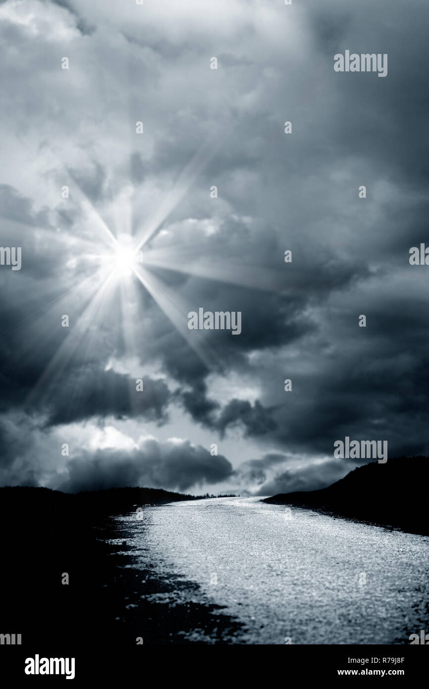 road and cloudy sky Stock Photo - Alamy