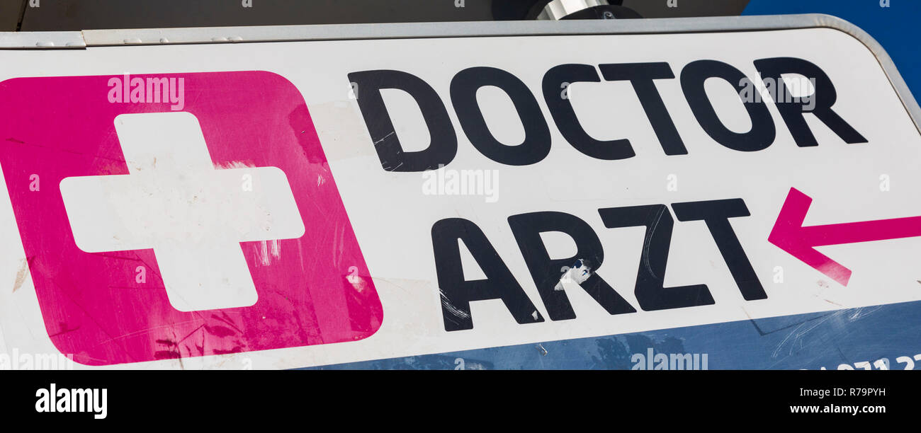 Sign For A Doctor On Holidays In The So Called Ballermann Area Of