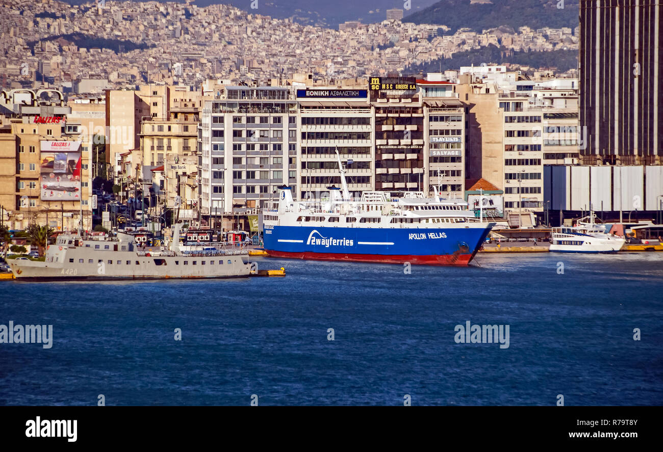 2wayferries Apollon Hellas moored in port of Piraeus Athens Greece Europe Stock Photo