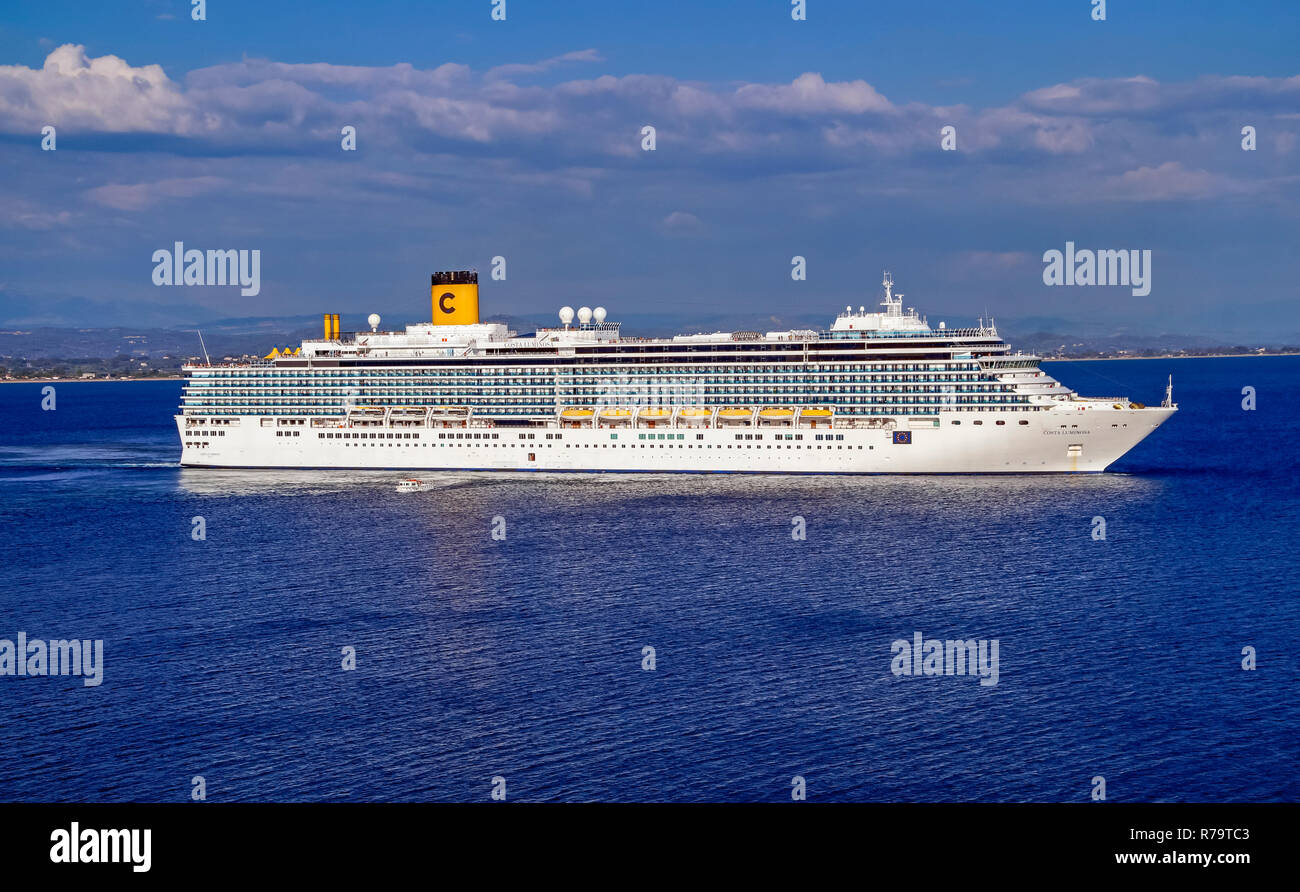 Costa Cruises cruise liner Costa Luminosa outside port of Katakolon Greece Europe Stock Photo