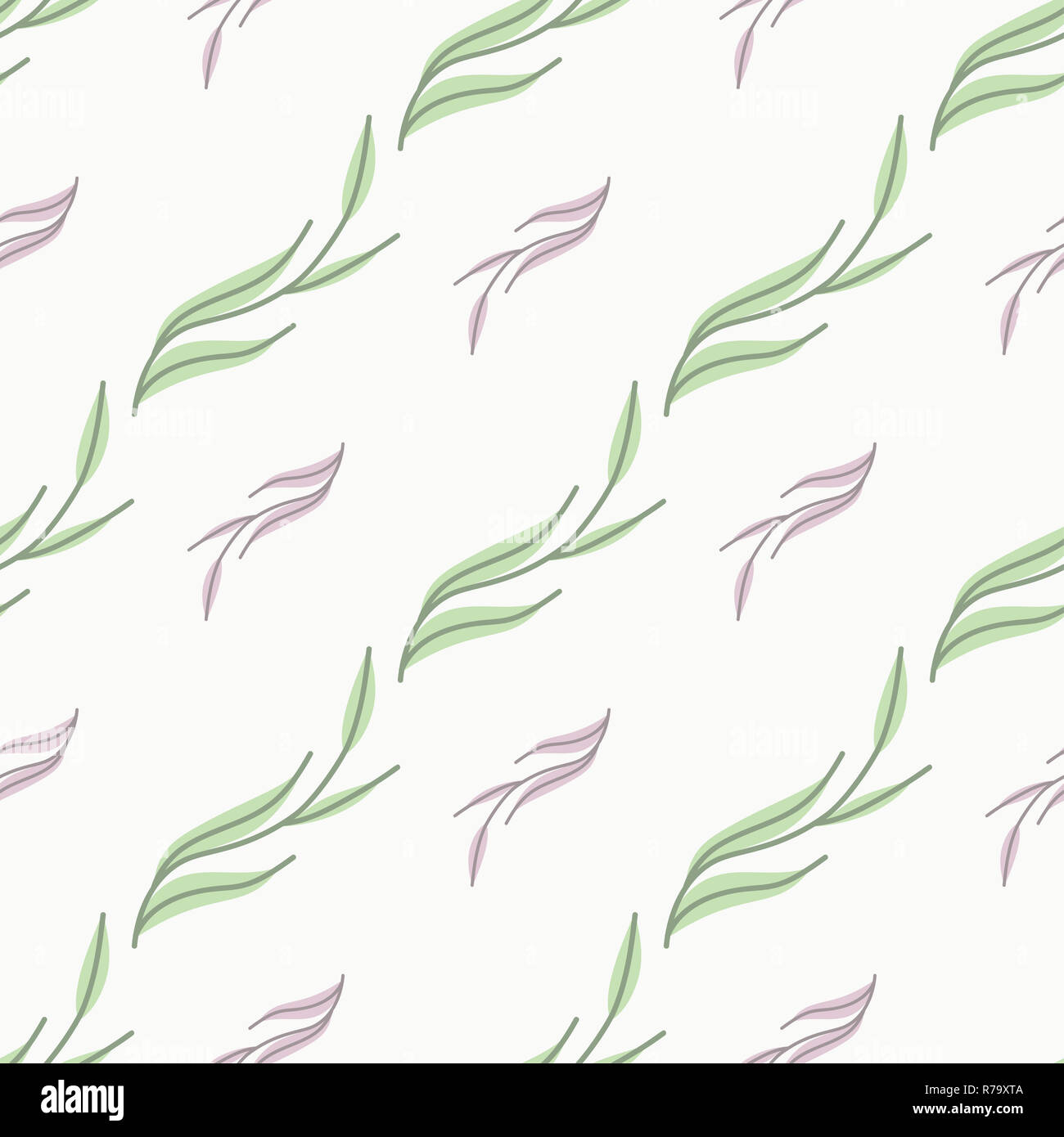 Floral seamless pattern. Hand drawn creative plant. Colorful artistic background. Abstract herb. It can be used for cover, card, fabric, wrapping, wallpaper, other interior decor Stock Photo