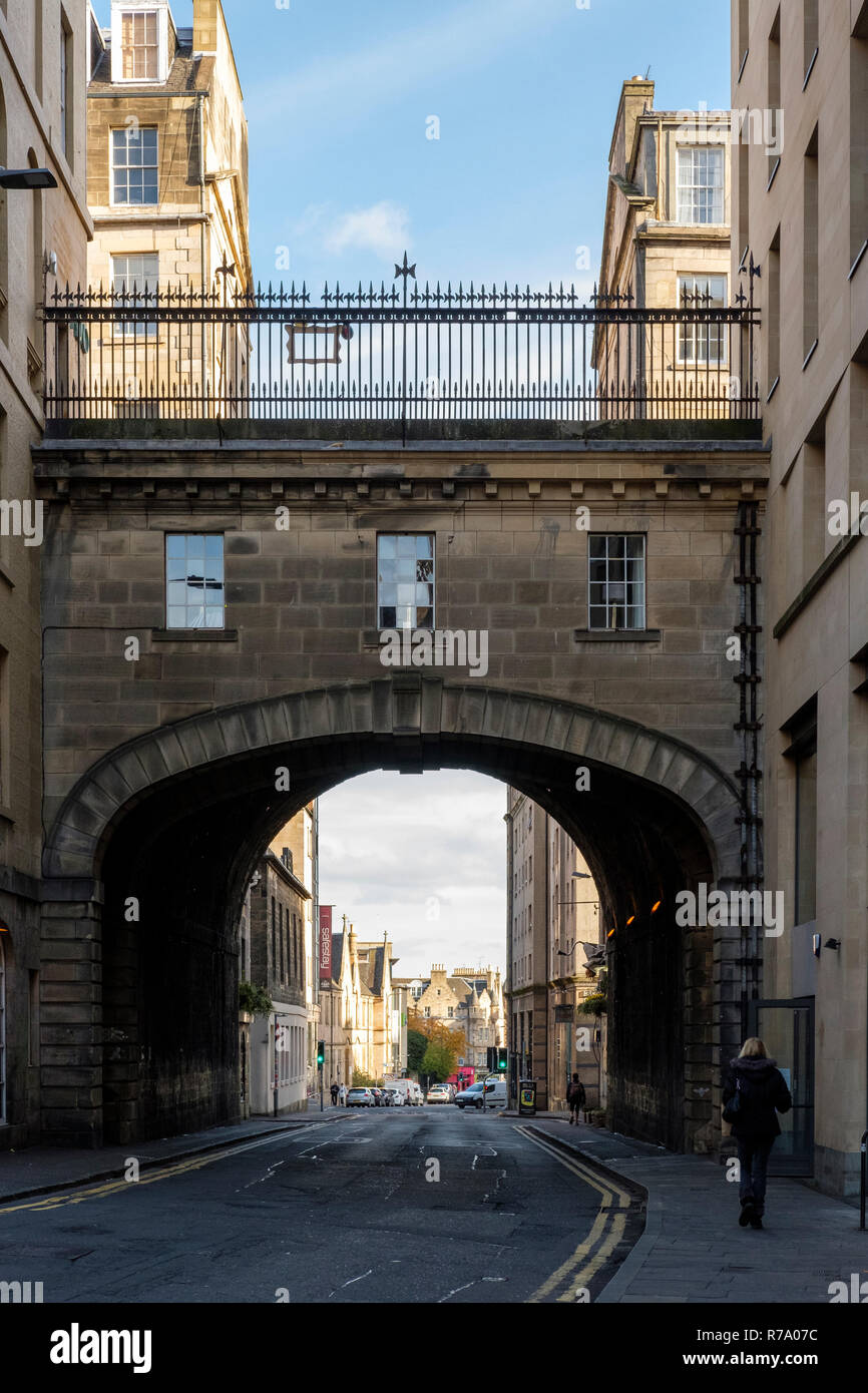 The Cowgate in Edinburgh Old Town, where it passes under the South
