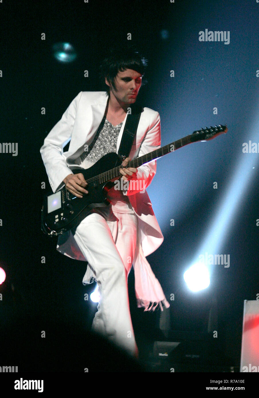Matthew Bellamy with Muse performs in concert at the Bank Atlantic Center in Sunrise, Florida on April 22, 2007. Stock Photo