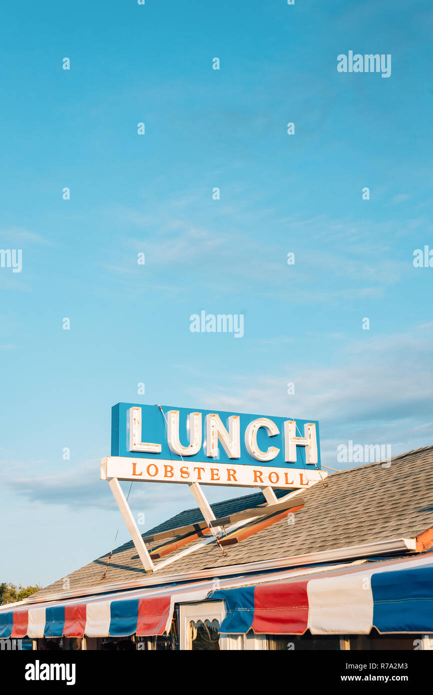 The Lobster Roll sign, in Montauk, New York Stock Photo Alamy
