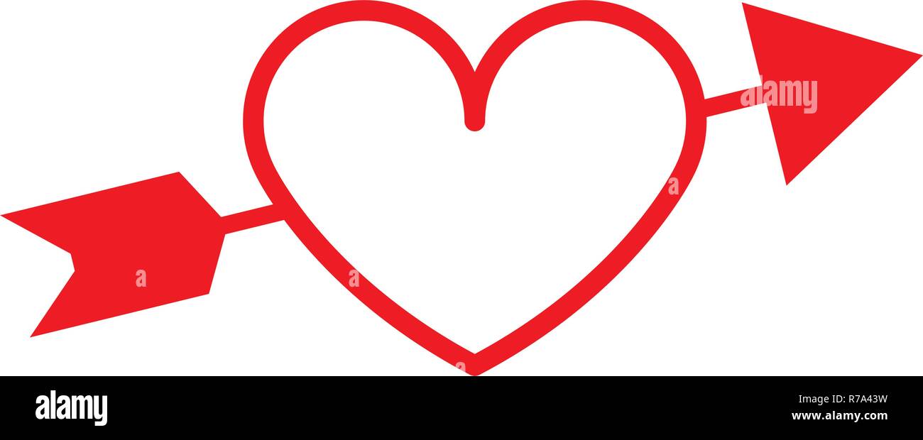 heart with arrow of valentine Stock Vector Image & Art - Alamy