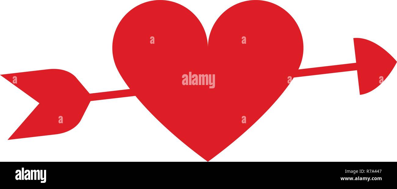 Heart pierced arrow drawn Stock Vector Images - Alamy