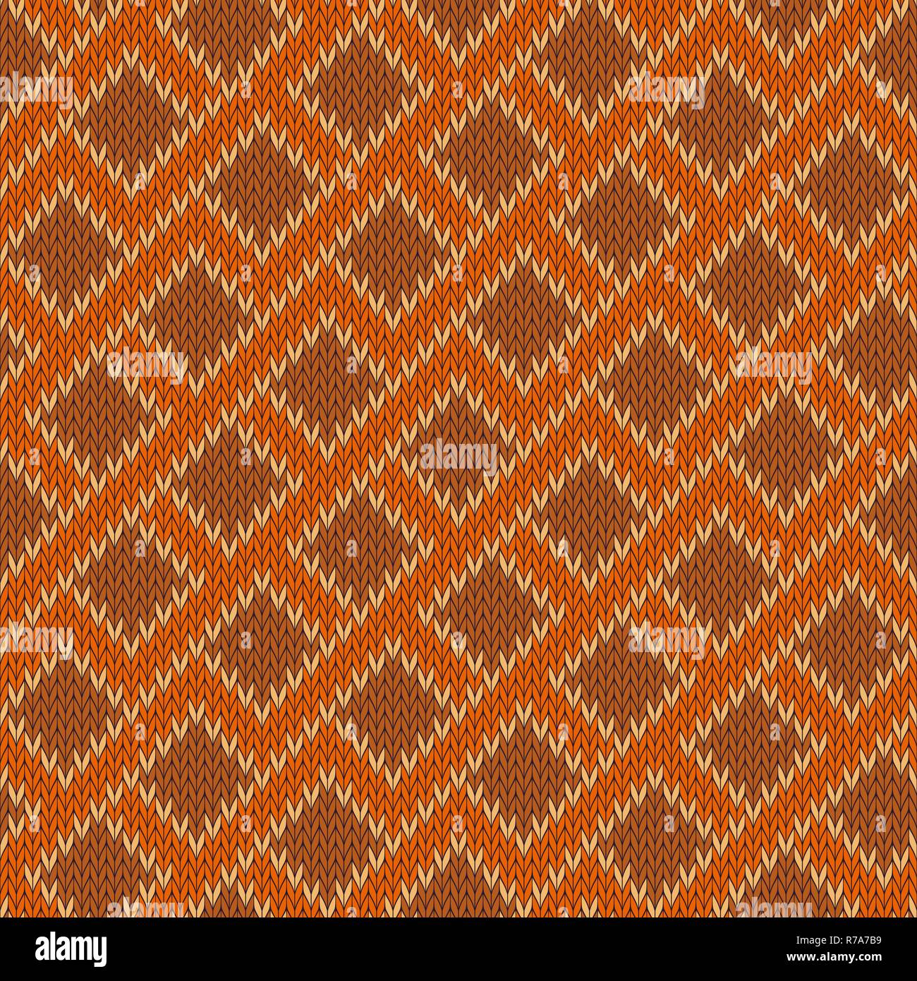 Zigzagging knitted wool seamless pattern Stock Vector
