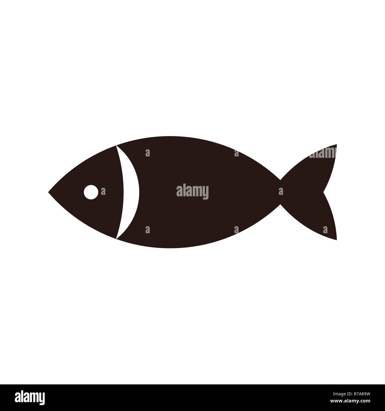 Fish icon isolated on white background Stock Photo - Alamy