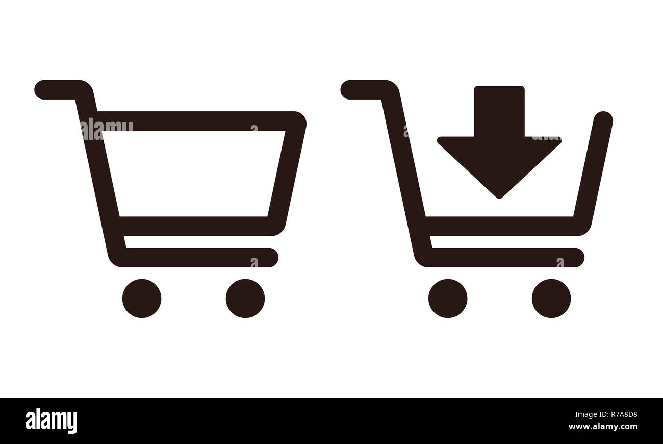 Shopping Cart Icon Set isolated on white background Stock Photo - Alamy