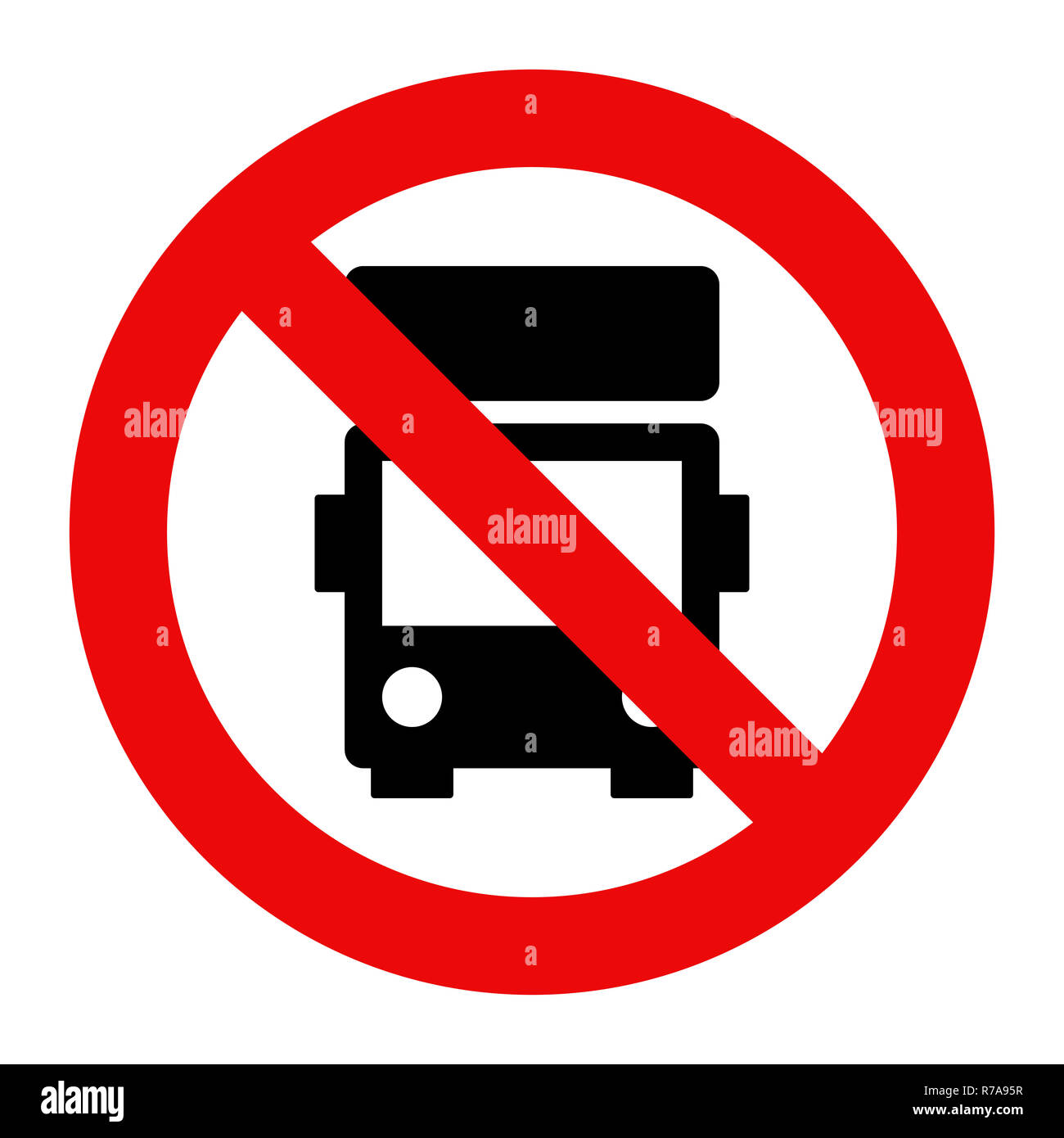 No lorry parking sign isolated on white background Stock Photo