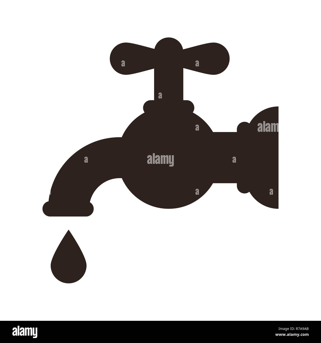 Water tap icon isolated on white background Stock Photo - Alamy