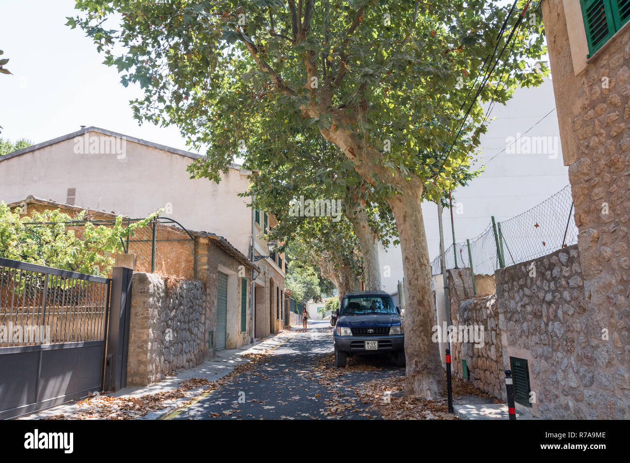 Soller, Mallorca, Spain - July 20, 2013: Off-road car Toyota Land Cruiser Prado J90 is parked on the street. Stock Photo