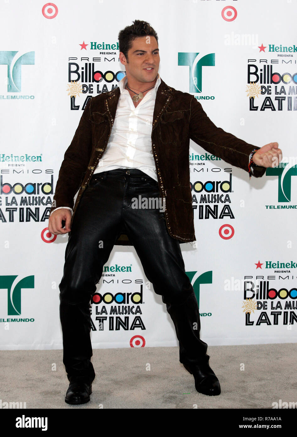David Bisbal appears backstage at the 2007 Latin Billboard Awards at the BankUnited Center in Coral Gables, Florida on April 26, 2007. Stock Photo