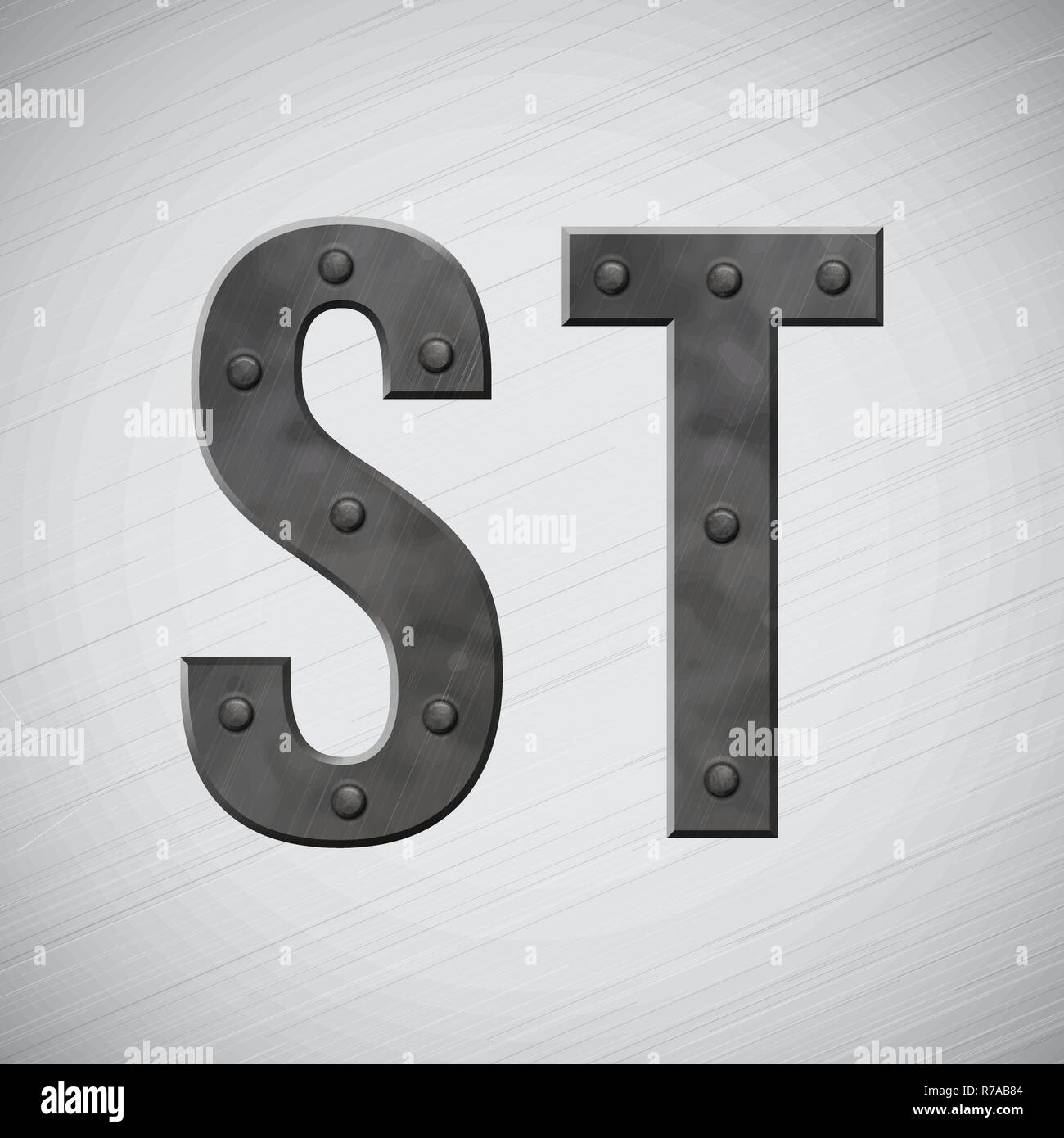 Metal symbols with bolts. Vector illustration Stock Vector Image & Art