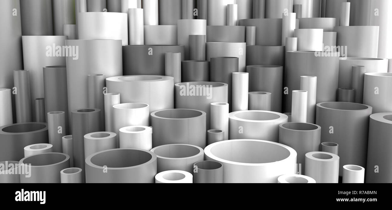 Grey Industrial Plastic Pipes Stock Photo Alamy