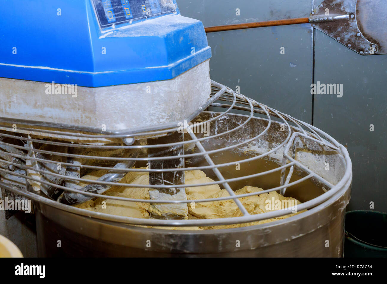 Bread Process By Using Flour Mixing Machine In Factory Flour Butter And Water Cause Clotting Stock Photo Alamy