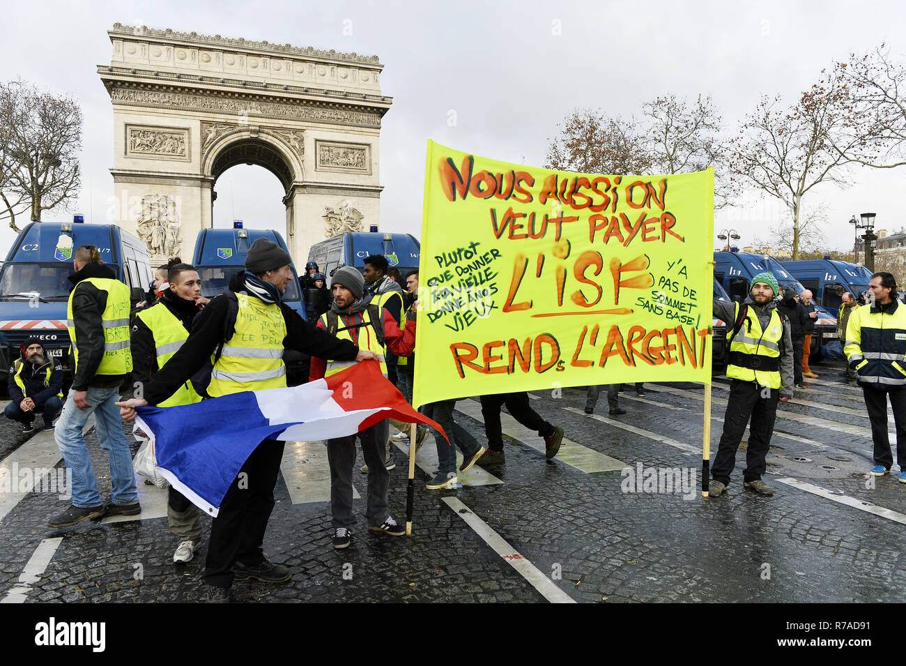 Demonstration Of The Yellow Vests On The Champs Elysées On