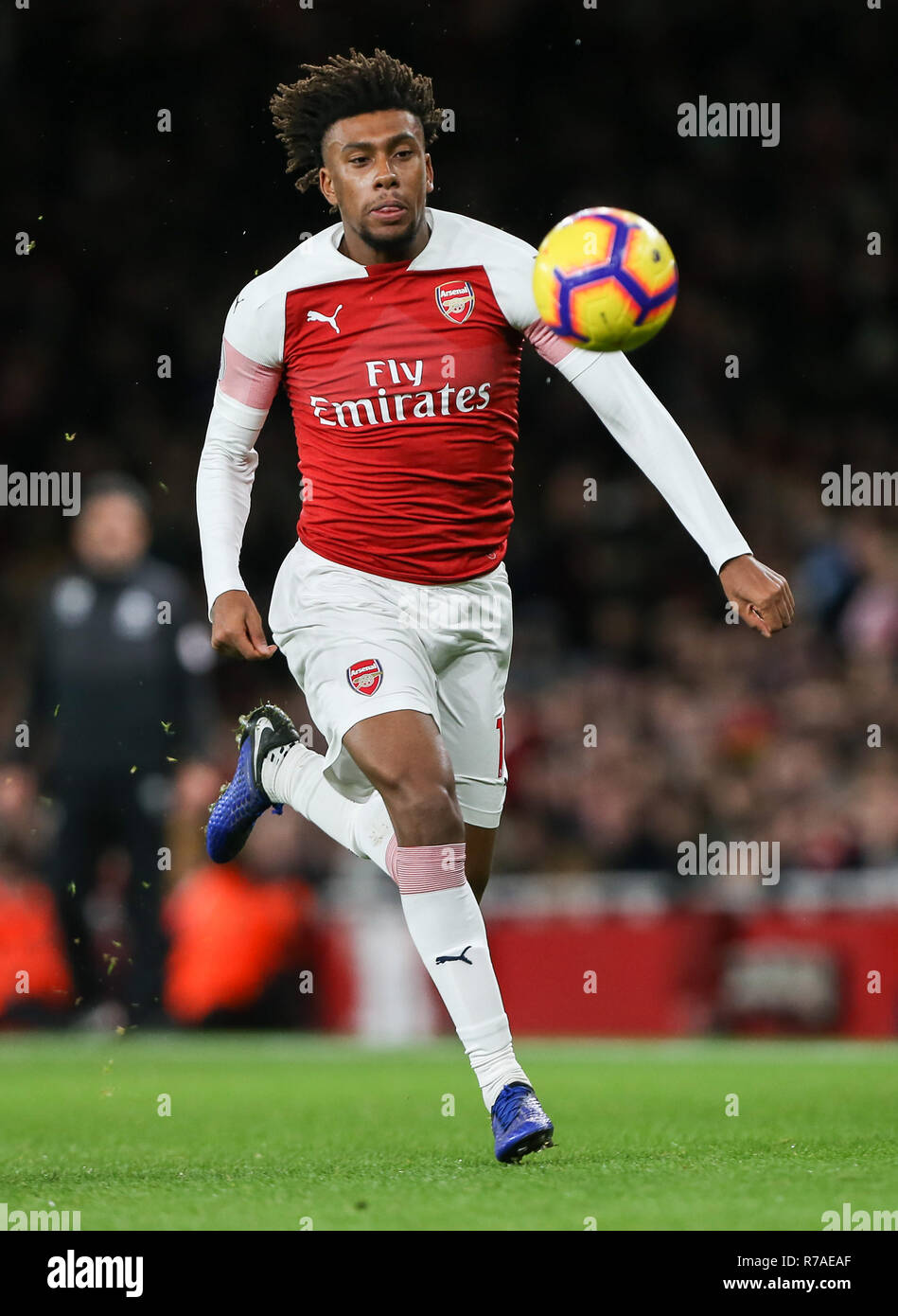 Alex Iwobi of Arsenal during the Premier League match between Arsenal and Huddersfield Town at Emirates Stadium on December 8th 2018 in London, England. (Photo by Arron Gent/phcimages.com) Stock Photo