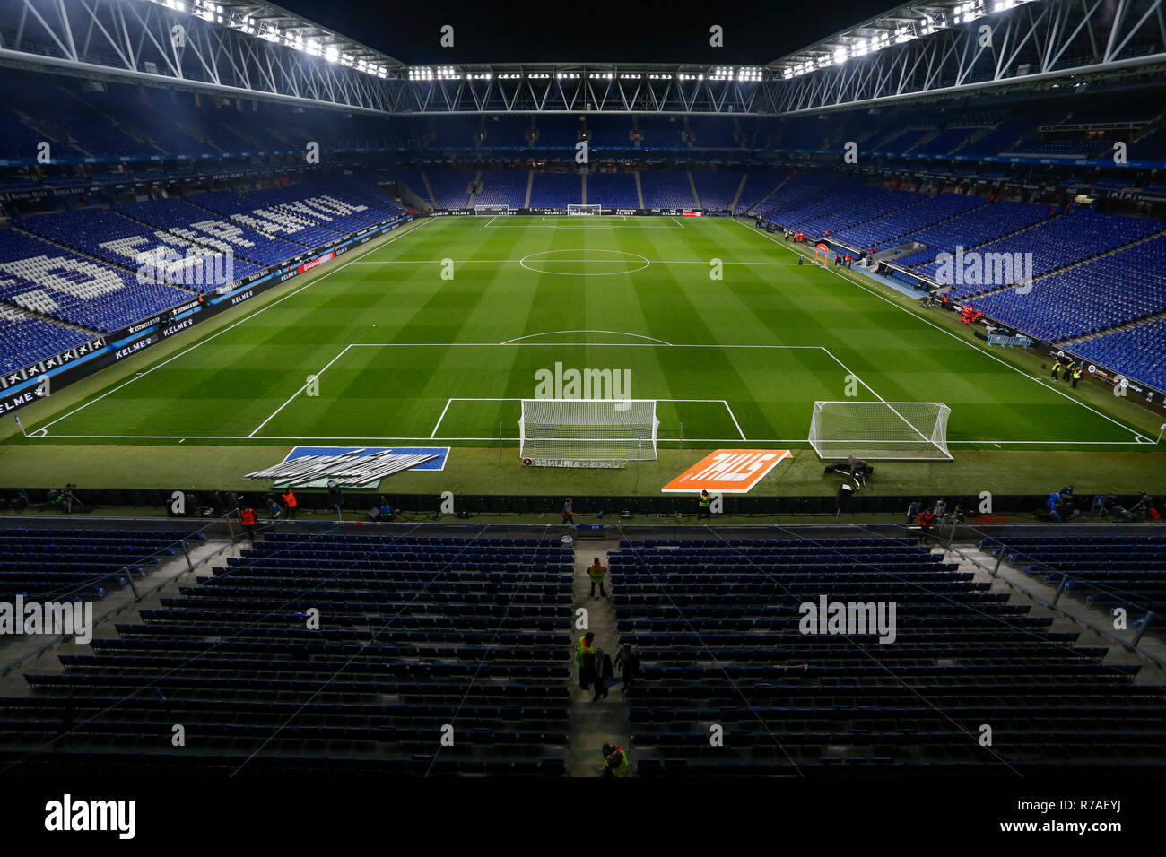 8th December 2018, Cornella-El Prat, Cornella de Llobregat, Barcelona, Spain; La Liga football, Espanyol versus Barcelona; View of the RCD Stadium before the Barcelona derby Stock Photo