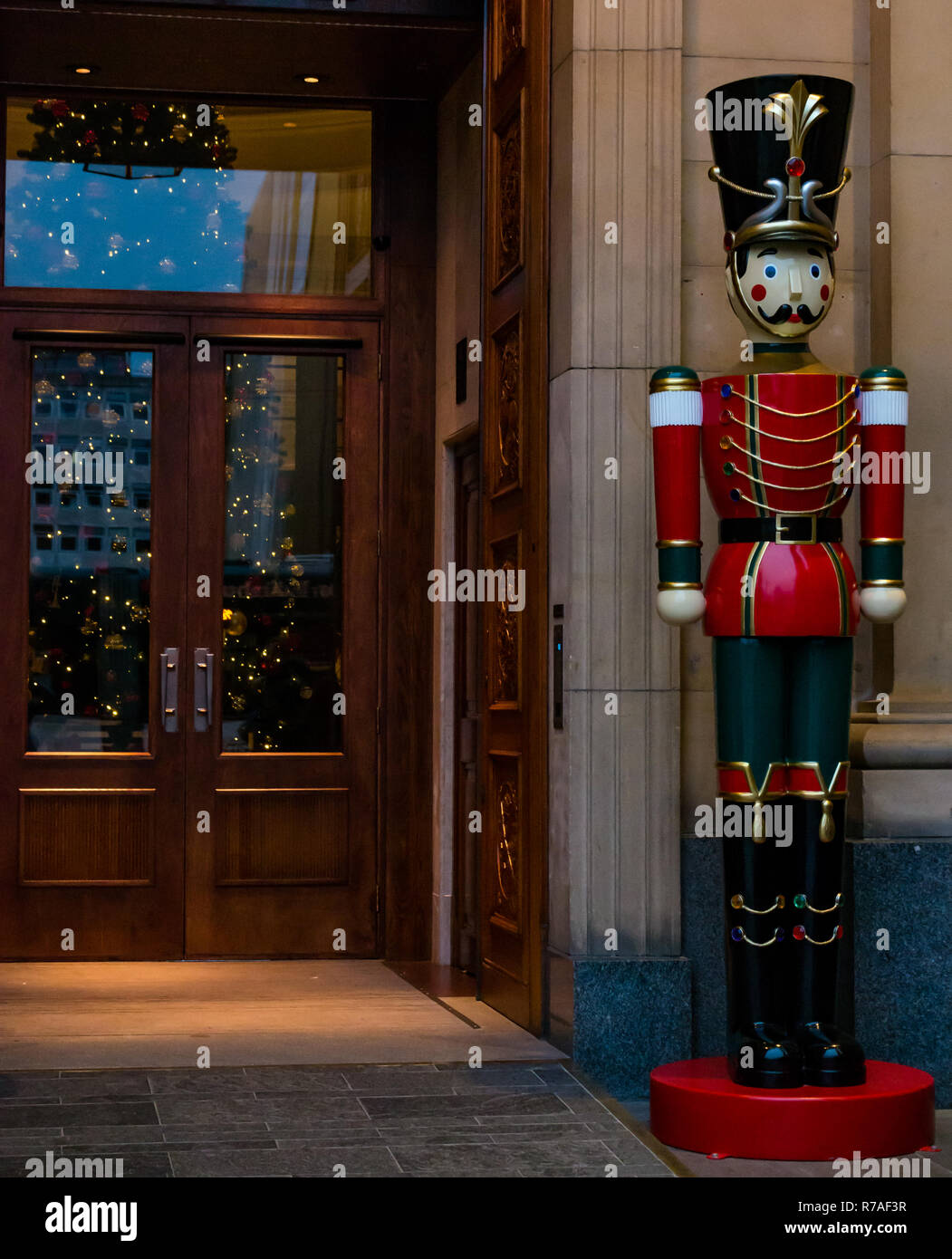 giant wooden nutcracker soldier