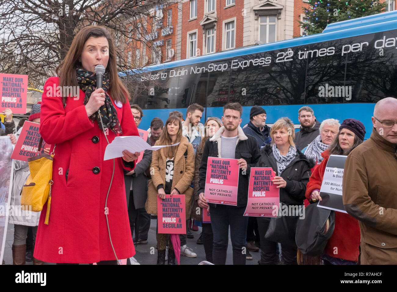 Dublin, Ireland. 8th December, 2018. Make Our National Maternity Hospital Public Demonstration. Featuring: Amy Walsh Credit: Fabrice Jolivet Credit: Fabrice Jolivet Photography/Alamy Live News Stock Photo