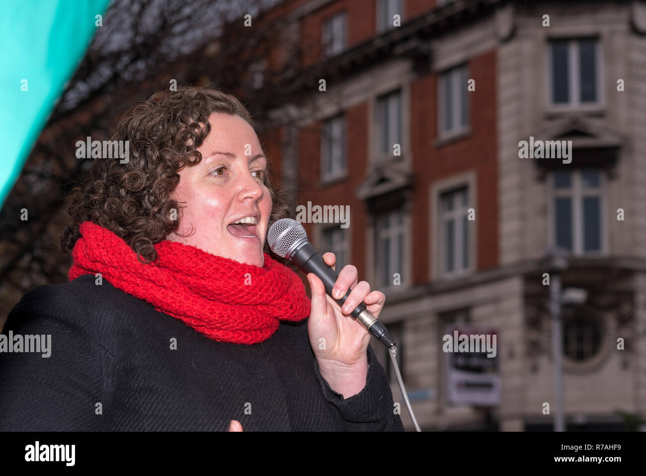 Dublin, Ireland. 8th December, 2018. Make Our National Maternity Hospital Public Demonstration. Featuring: Eilis Ryan Workers party Credit: Fabrice Jolivet Credit: Fabrice Jolivet Photography/Alamy Live News Stock Photo