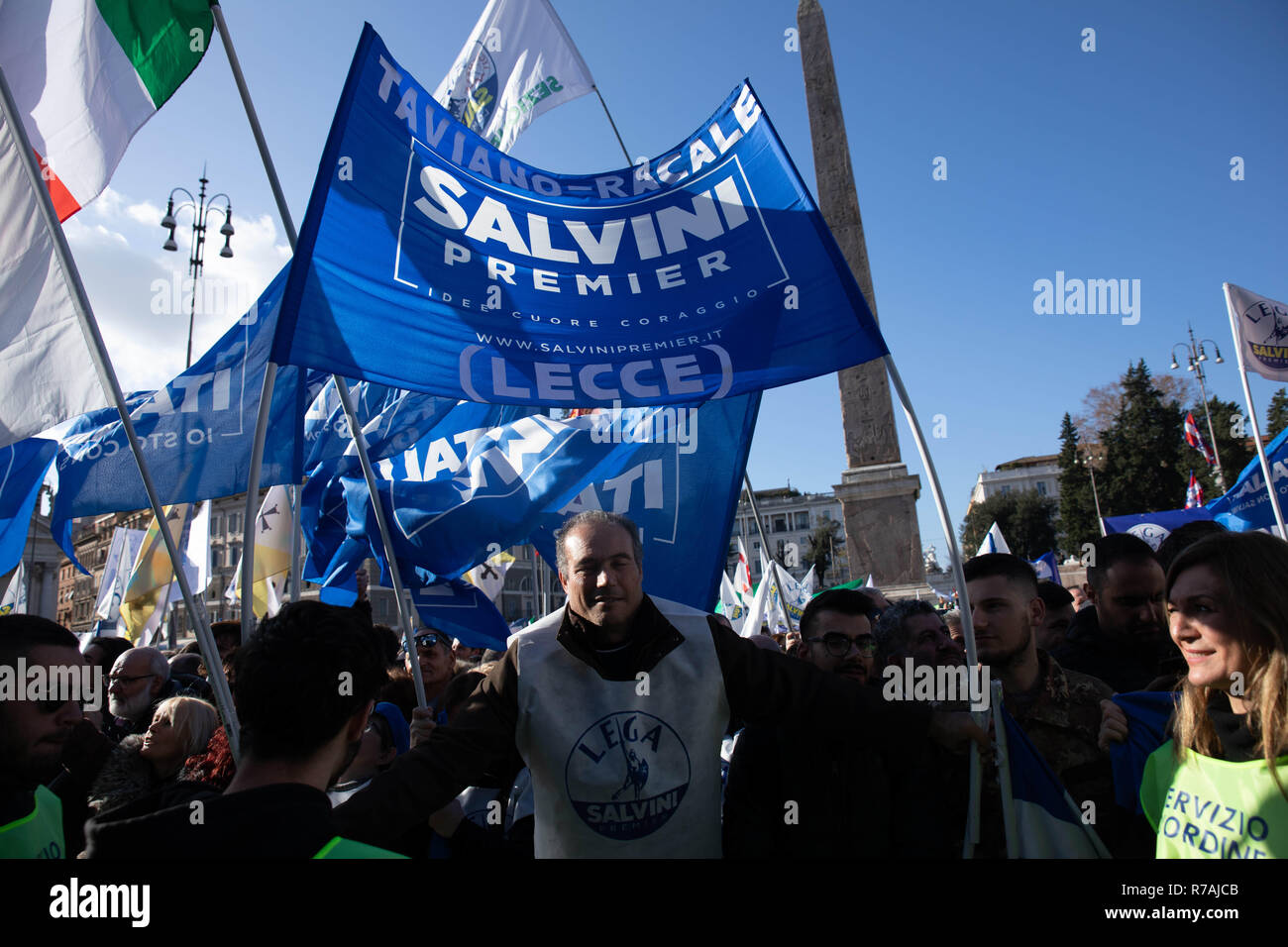 Roma Roma Italy 8th Dec 2019 People Seen Waving Flags And