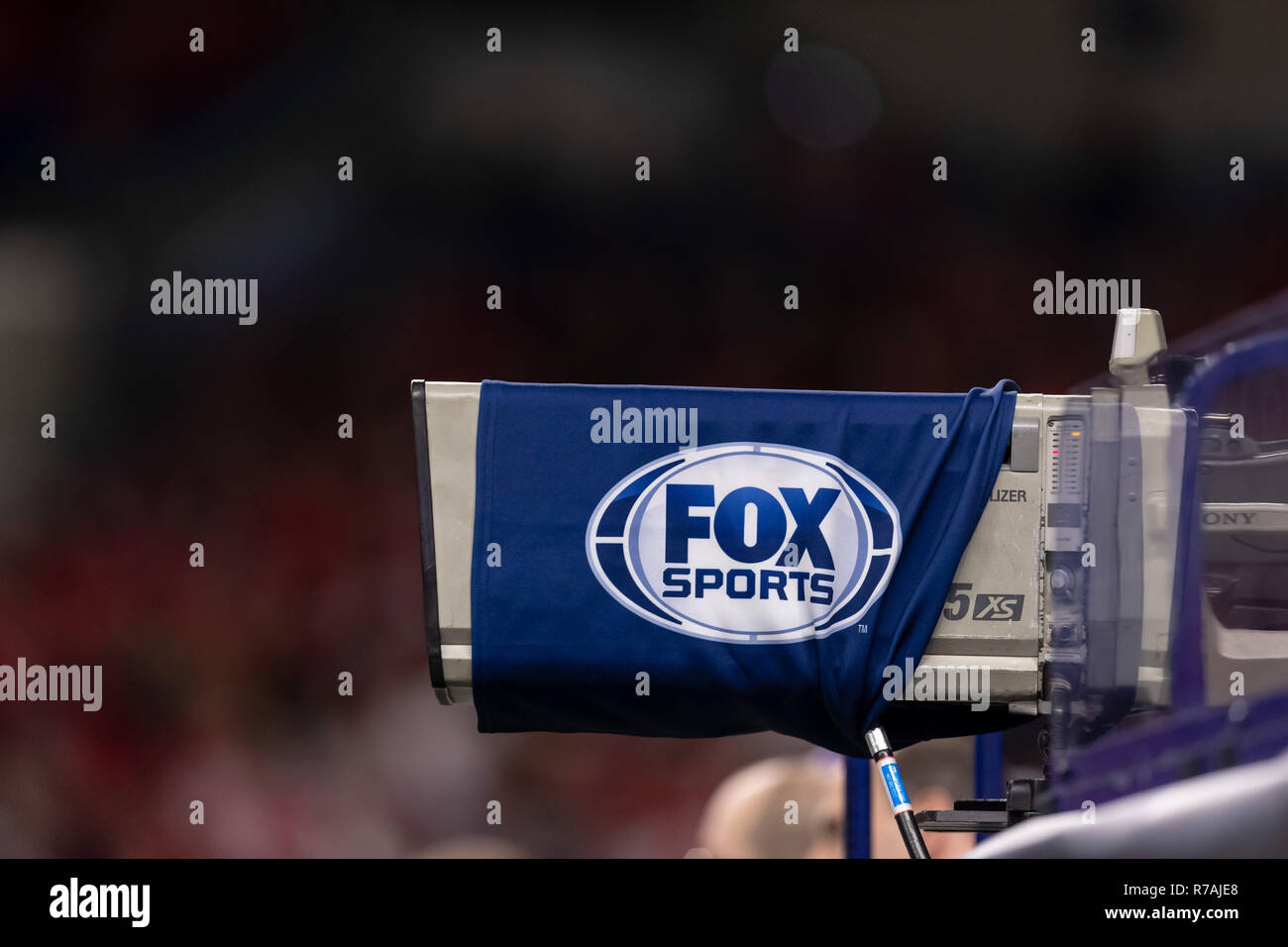 Indianapolis, IN, USA. 1st Dec, 2018. A detailed view of a Fox Sports broadcast camera in the 2018 Big Ten Championship game between the Northwestern Wildcats and the Ohio State Buckeyes on December 01, 2018 at Lucas Oil Stadium in Indianapolis, IN. Adam Lacy/CSM/Alamy Live News Stock Photo