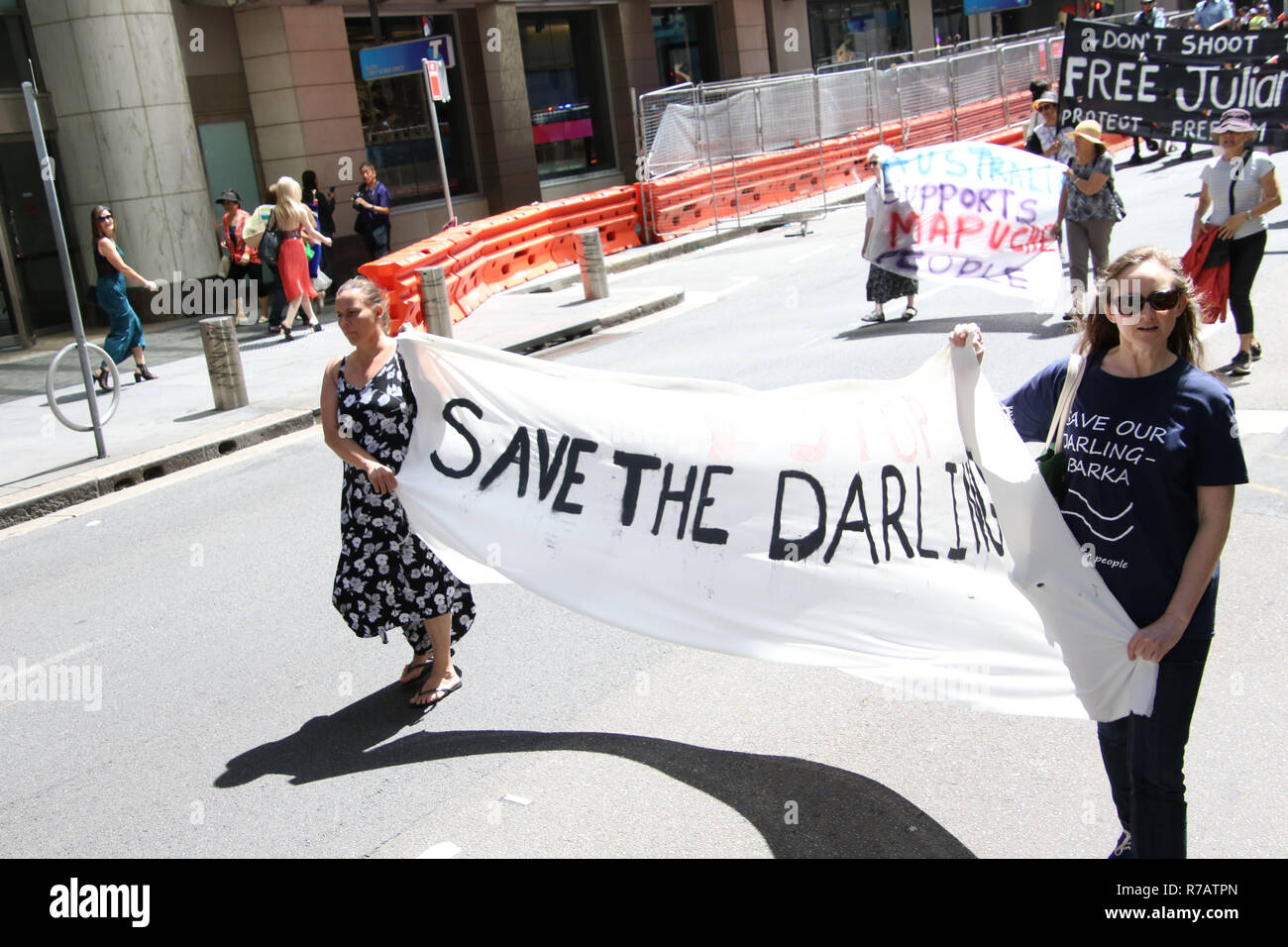 Sydney Australia 9th December 2018 Pictured Protesters Hold A