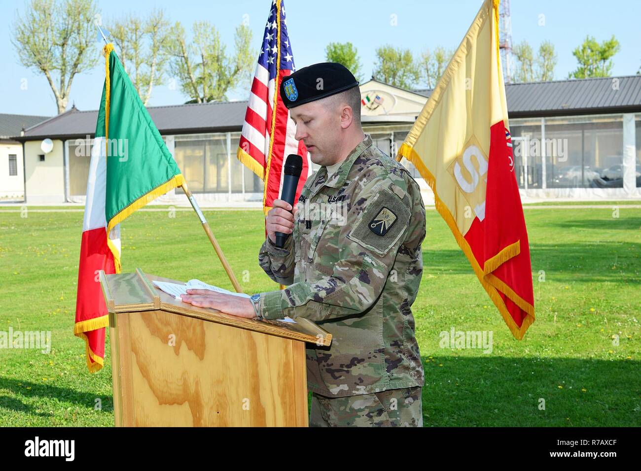 Outgoing commander Capt. Timothy Johnson, Charlie Detachment 106th ...