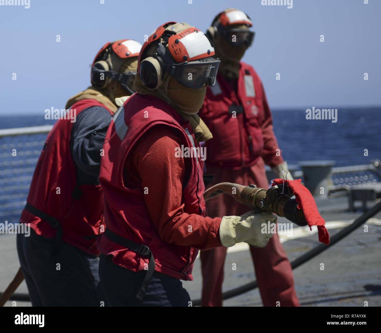 PACIFIC OCEAN (April 10, 2017) Sailors aboard the Arleigh Burke-class ...