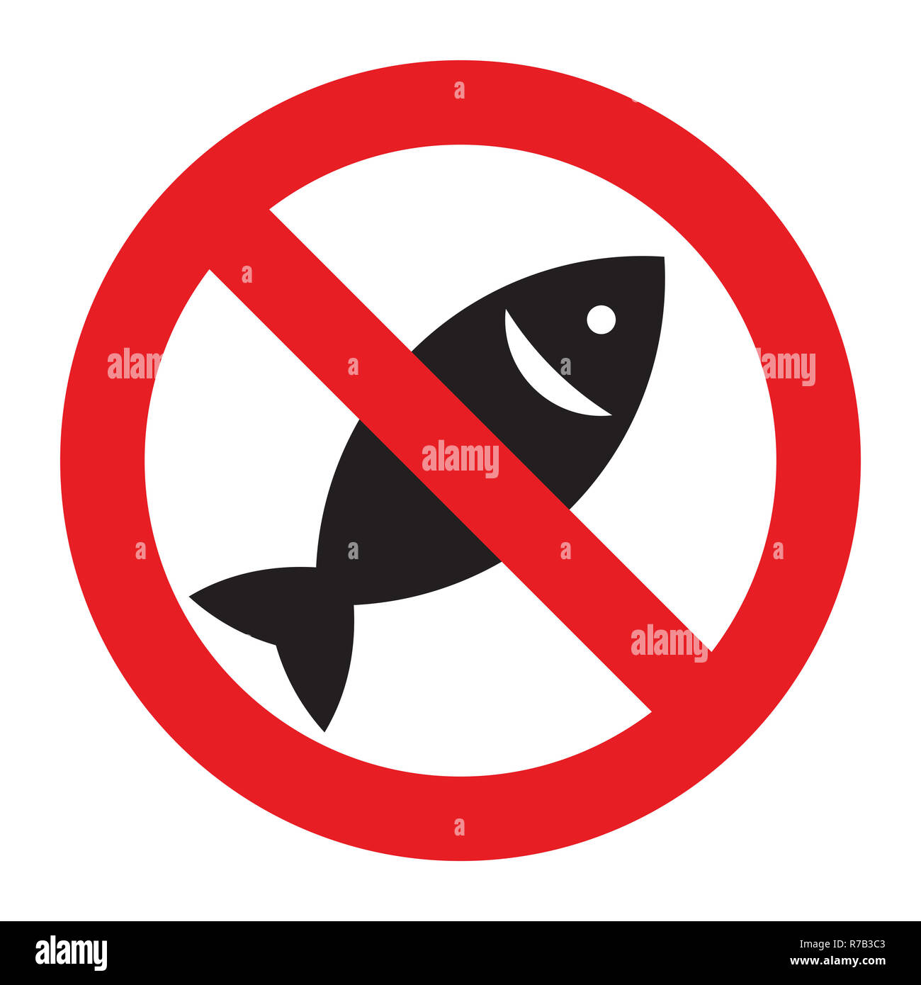 No fishing sign. No fishing allowed isolated on white background Stock Photo