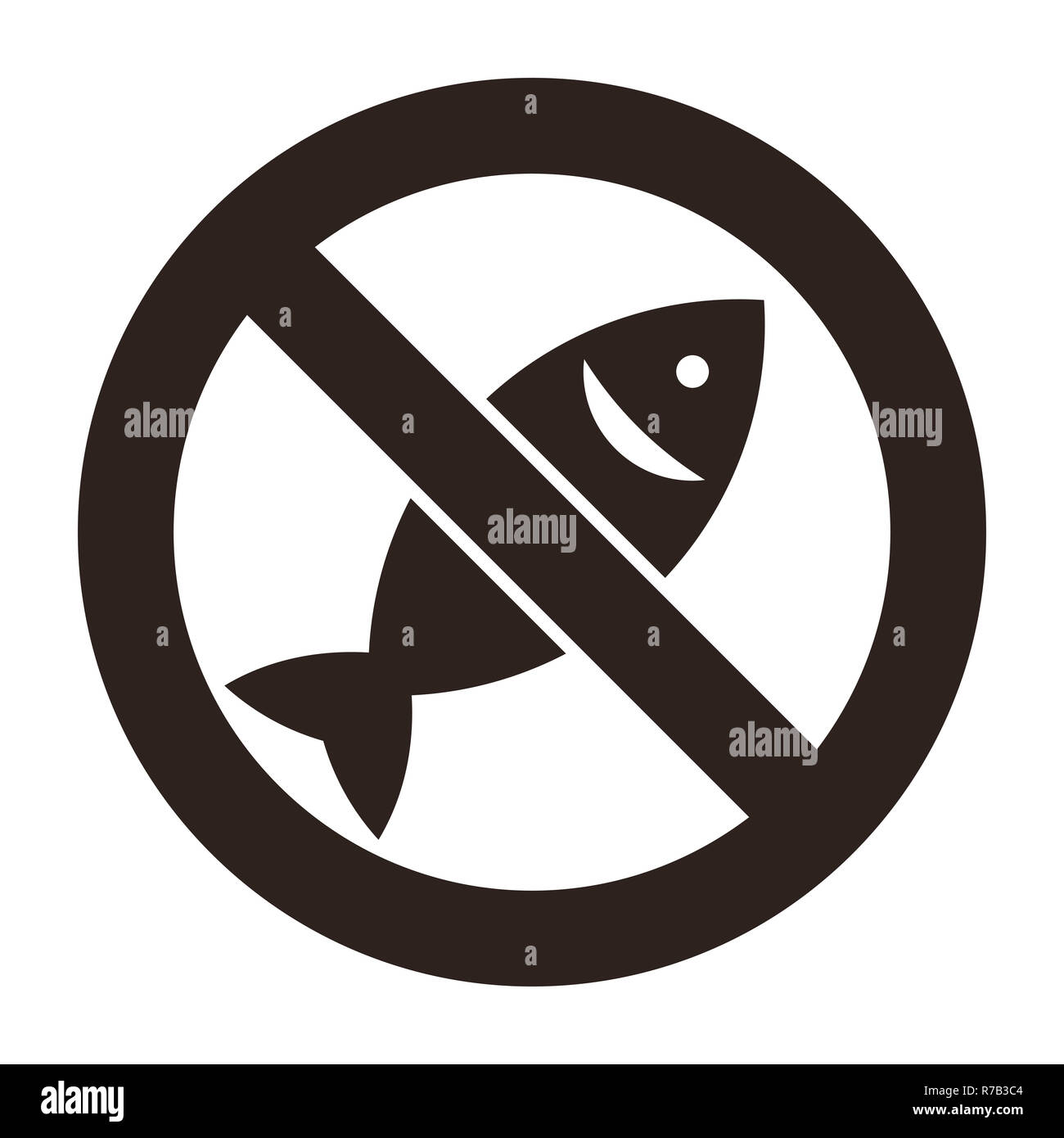 No fishing sign. No fishing allowed sign isolated on white background Stock Photo
