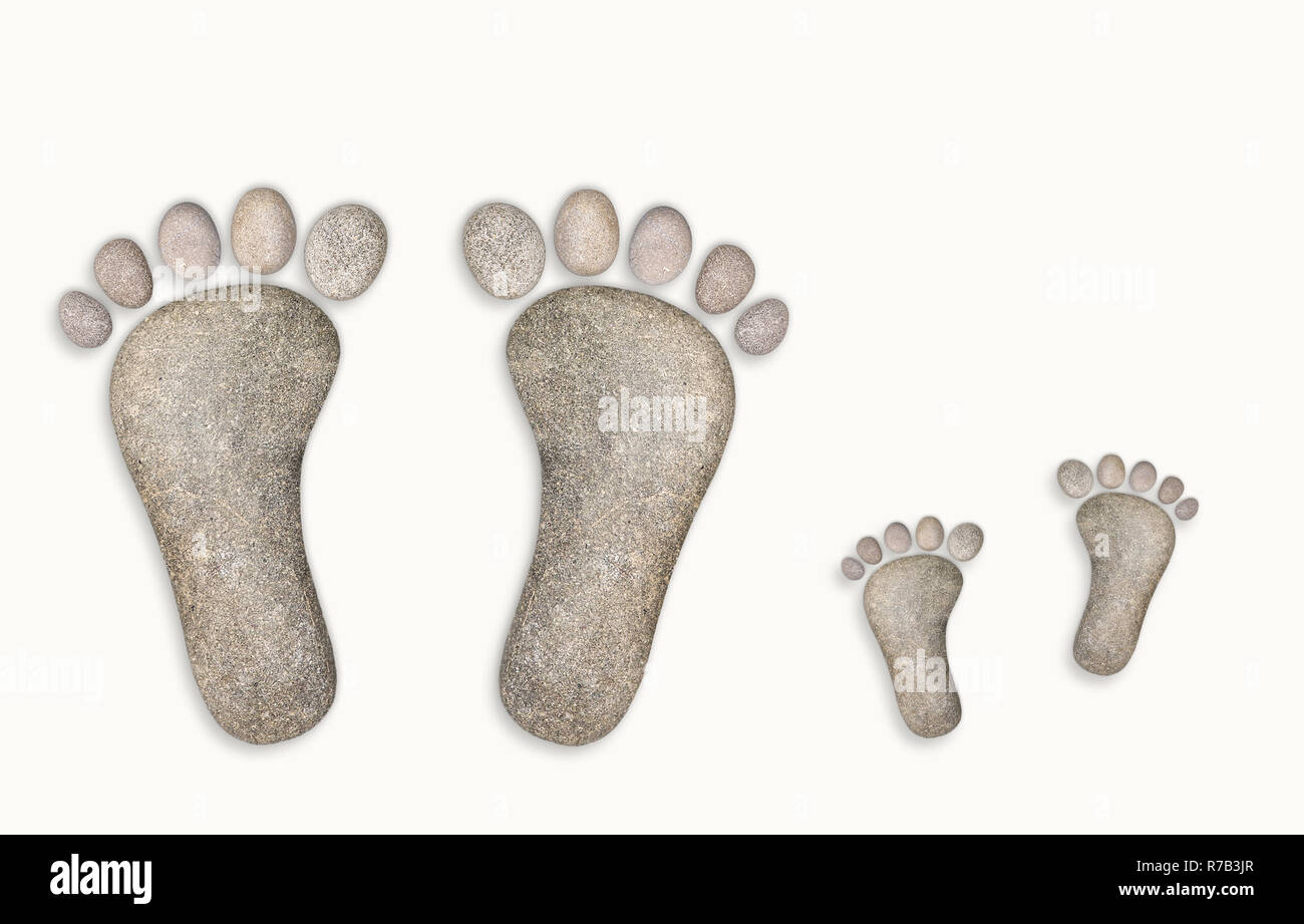 small and large feet of stone Stock Photo