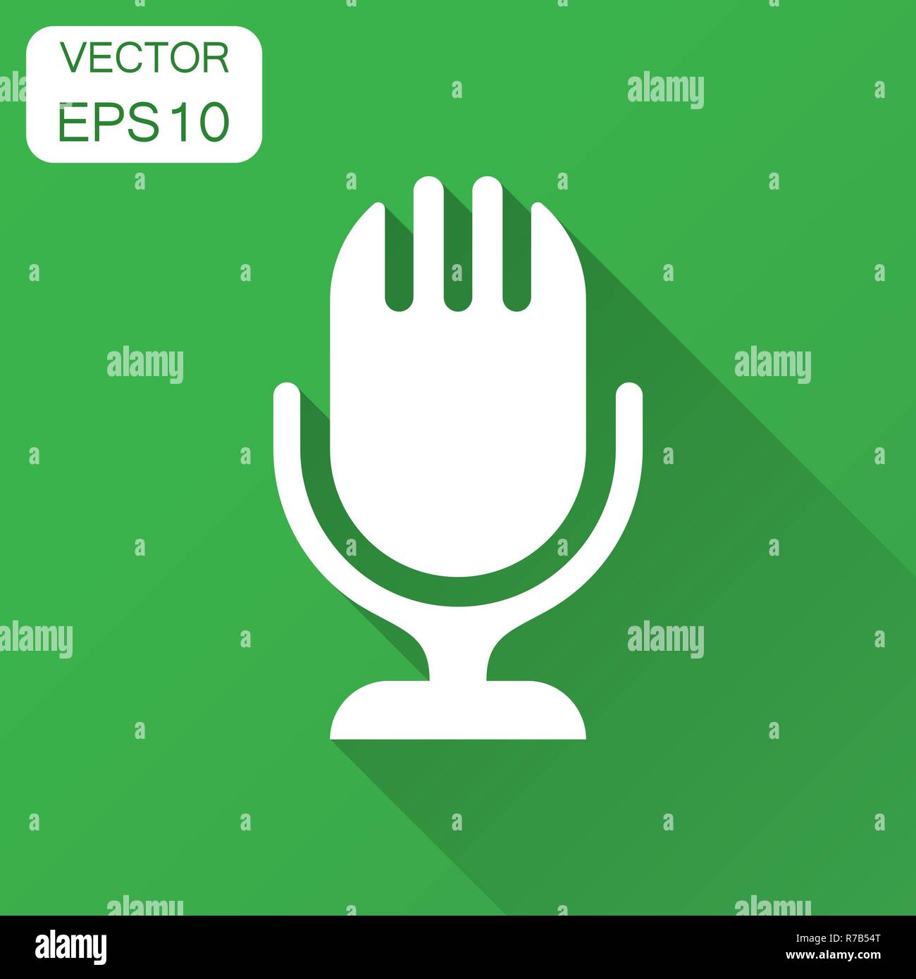 Microphone icon in flat style. Mic broadcast vector illustration with ...