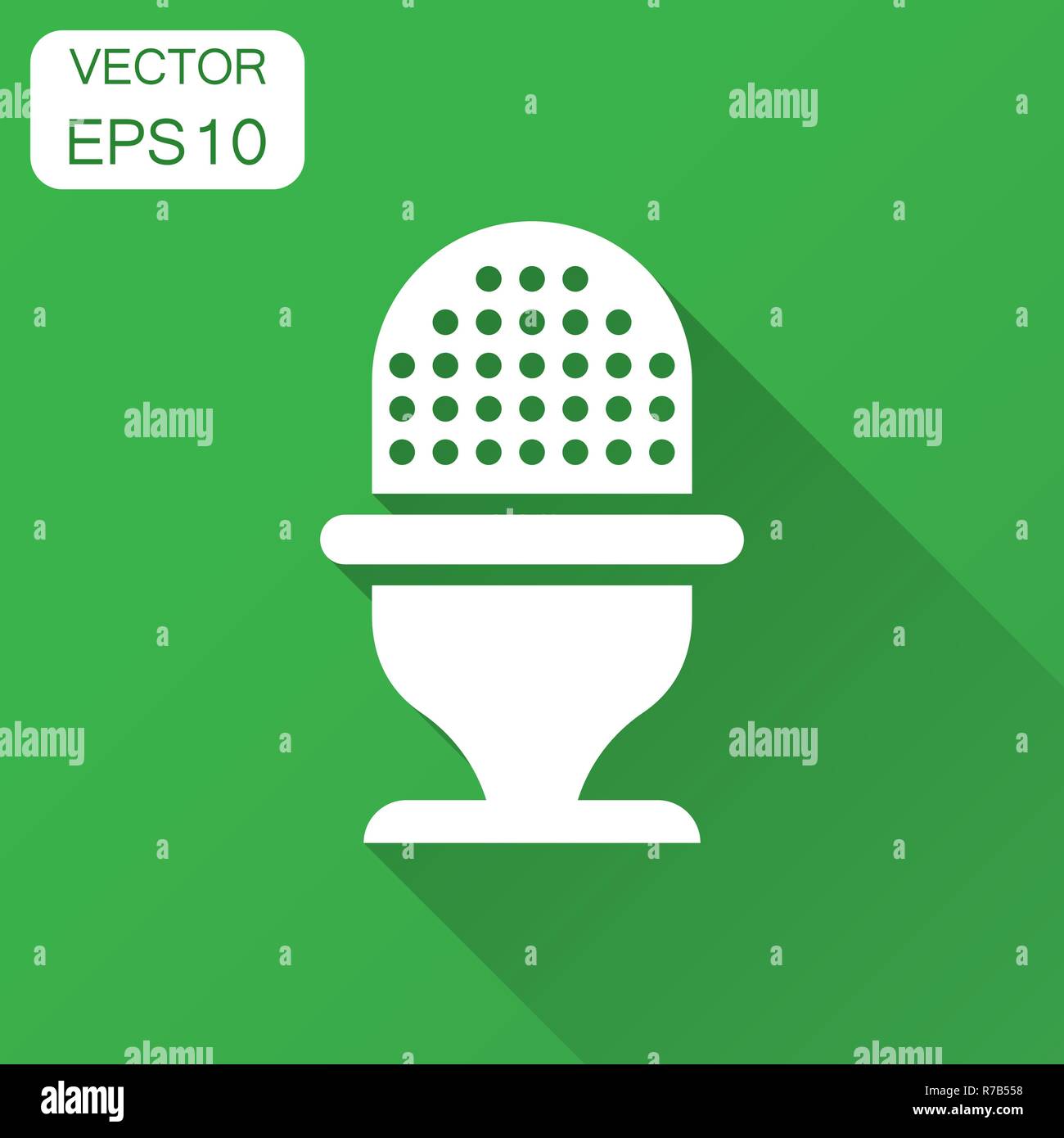 Microphone icon in flat style. Mic broadcast vector illustration with ...