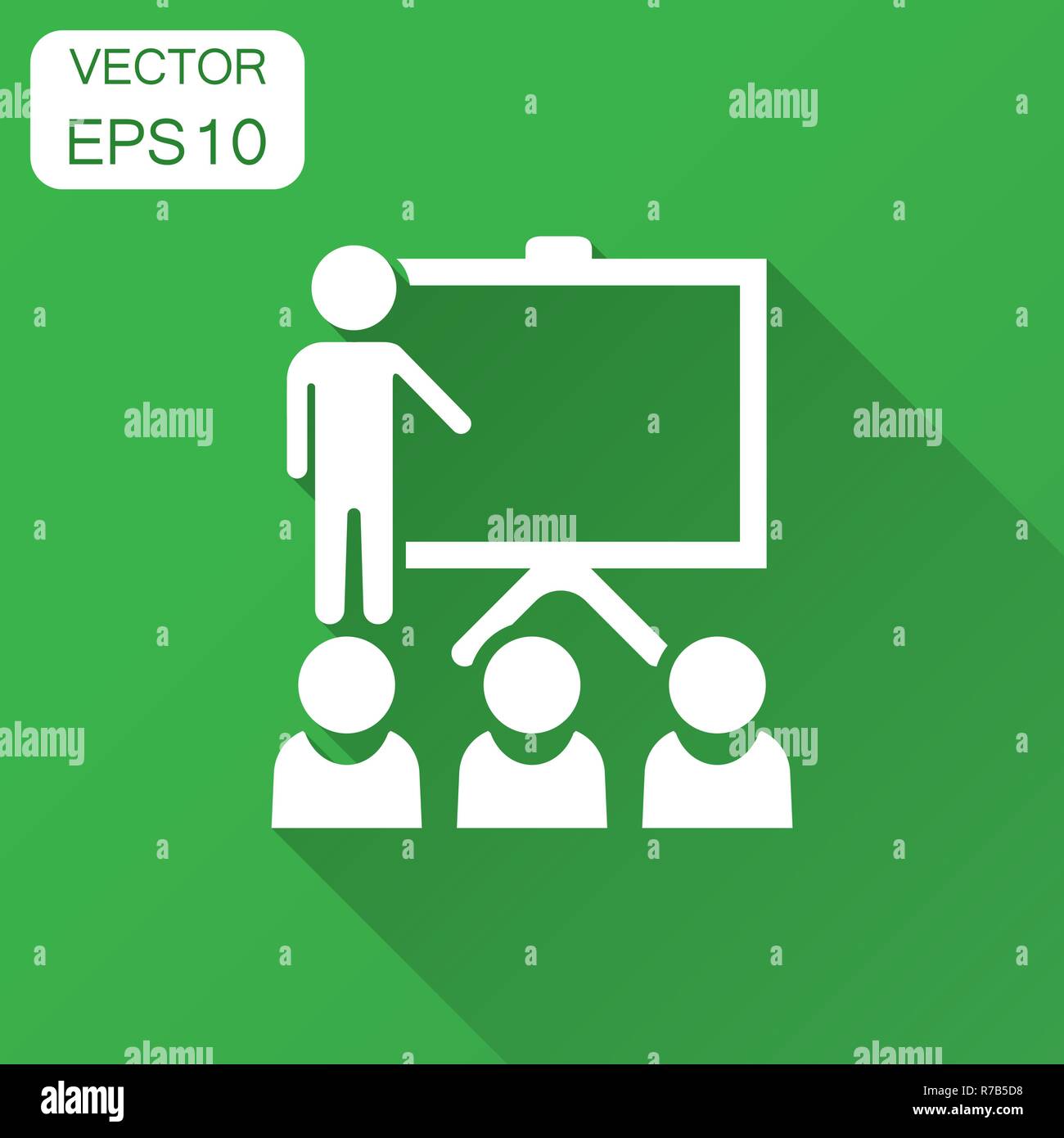 Training education icon in flat style. People seminar vector