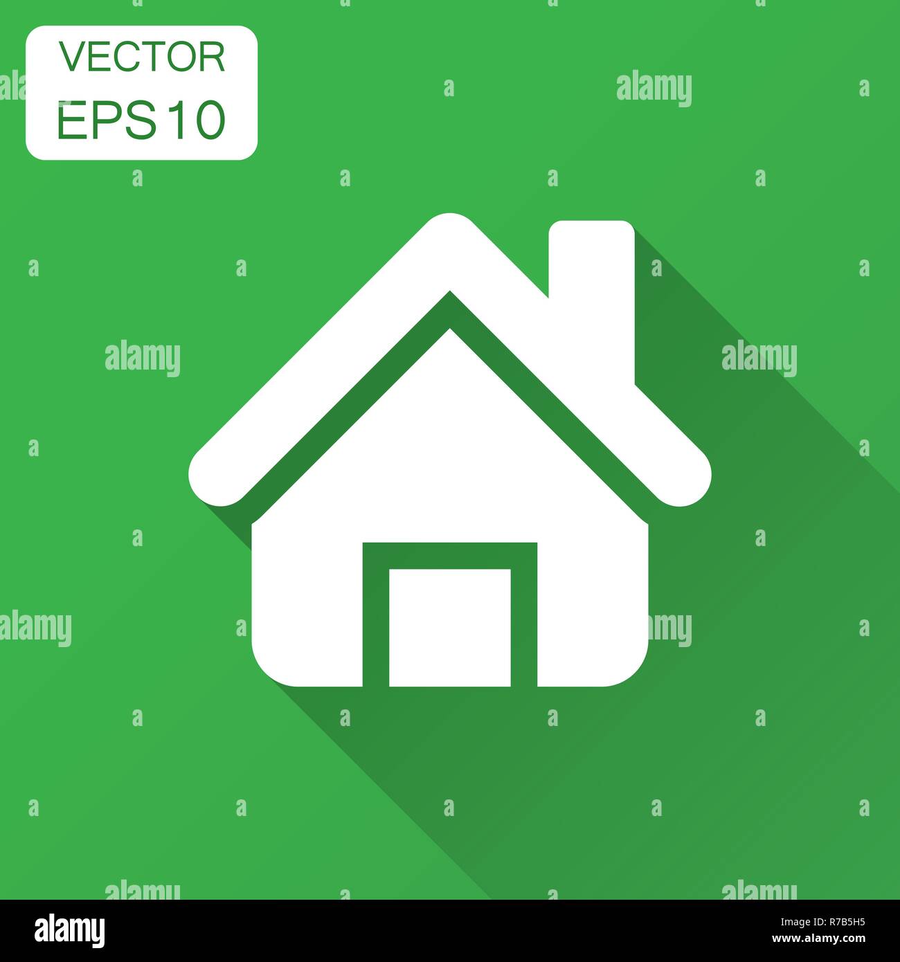 House building icon in flat style. Home apartment vector illustration ...